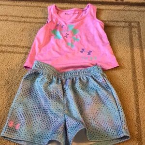 Toddler girls underarmour tank and short set